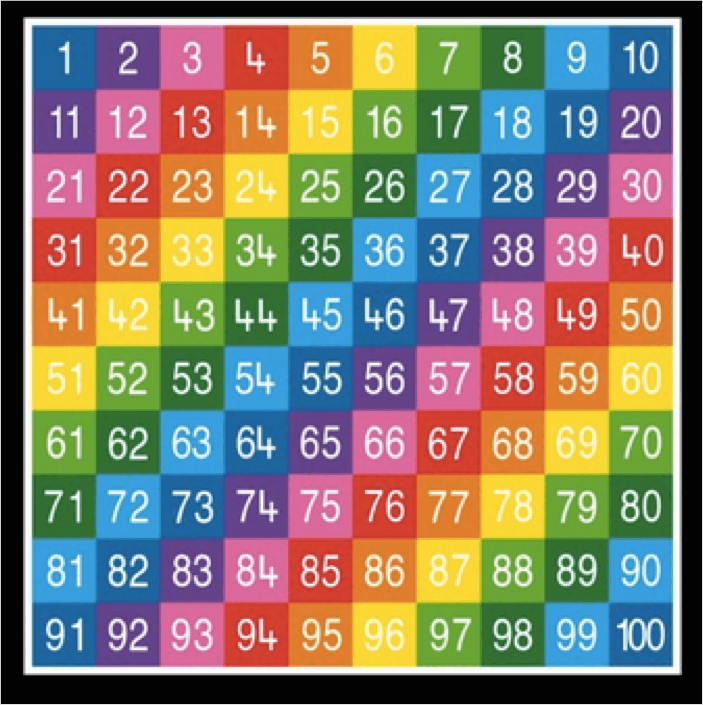 Number Grid 1-100 Large Full Solid