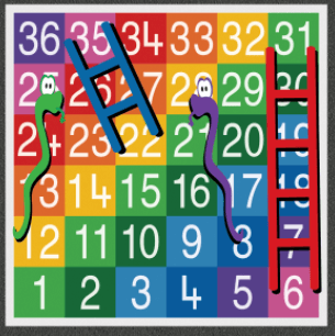 Snakes and Ladders 1-36 Small Full Solid