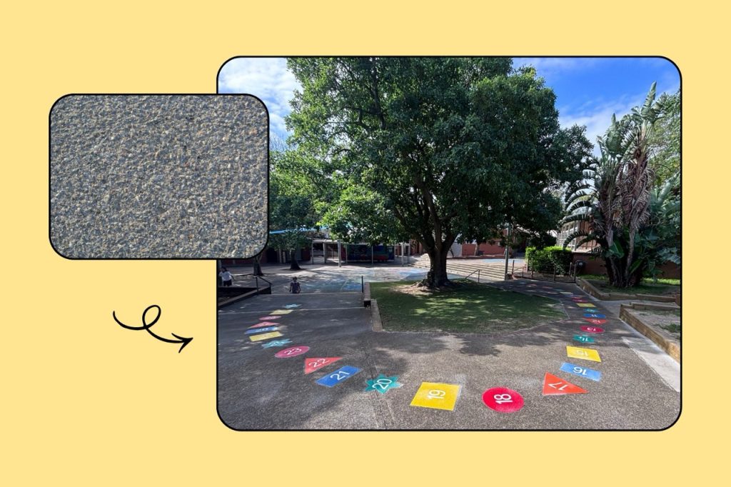 School playground without structured game markings students disengaged during recess